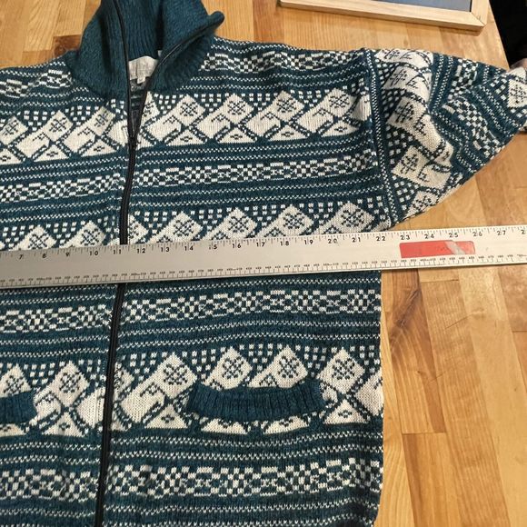 Vintage Rob‎ Winter Cardigan Sweater Full Zip Pockets Grandpacore Medium EUC - Picture 8 of 11